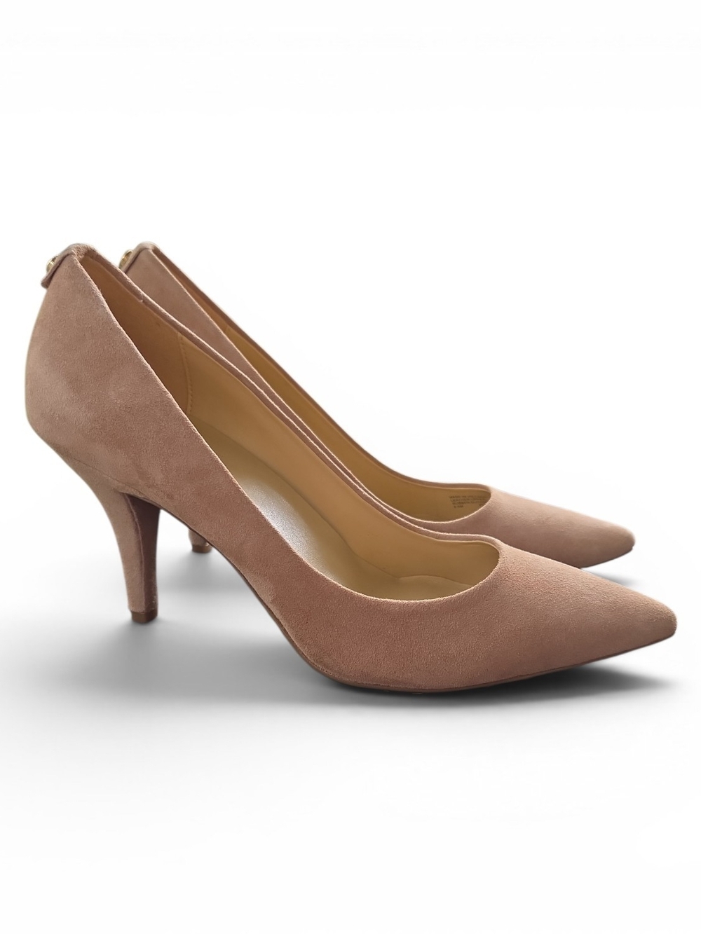 Michael Kors Nude Suede Pointed-Toe Mid Heel Pumps Size 8.5